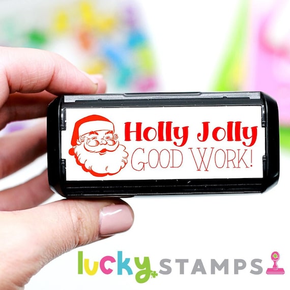 Christmas Stamp, Santa Stamp, Holiday Stamp, Teacher Santa, Self-Inking Teacher Stamp, Self Inking Stamp, Teacher Stamp, Santa, Christmas