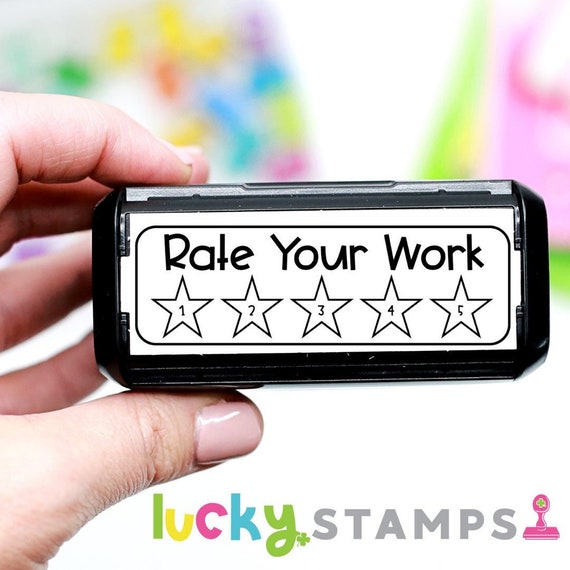 5 Star Rating Stamp, Star Rating Stamp, Rate Your Work, Self Inking Stamp,  Teacher Stamp, Five Stars, Five Stars Rubber Stamp 