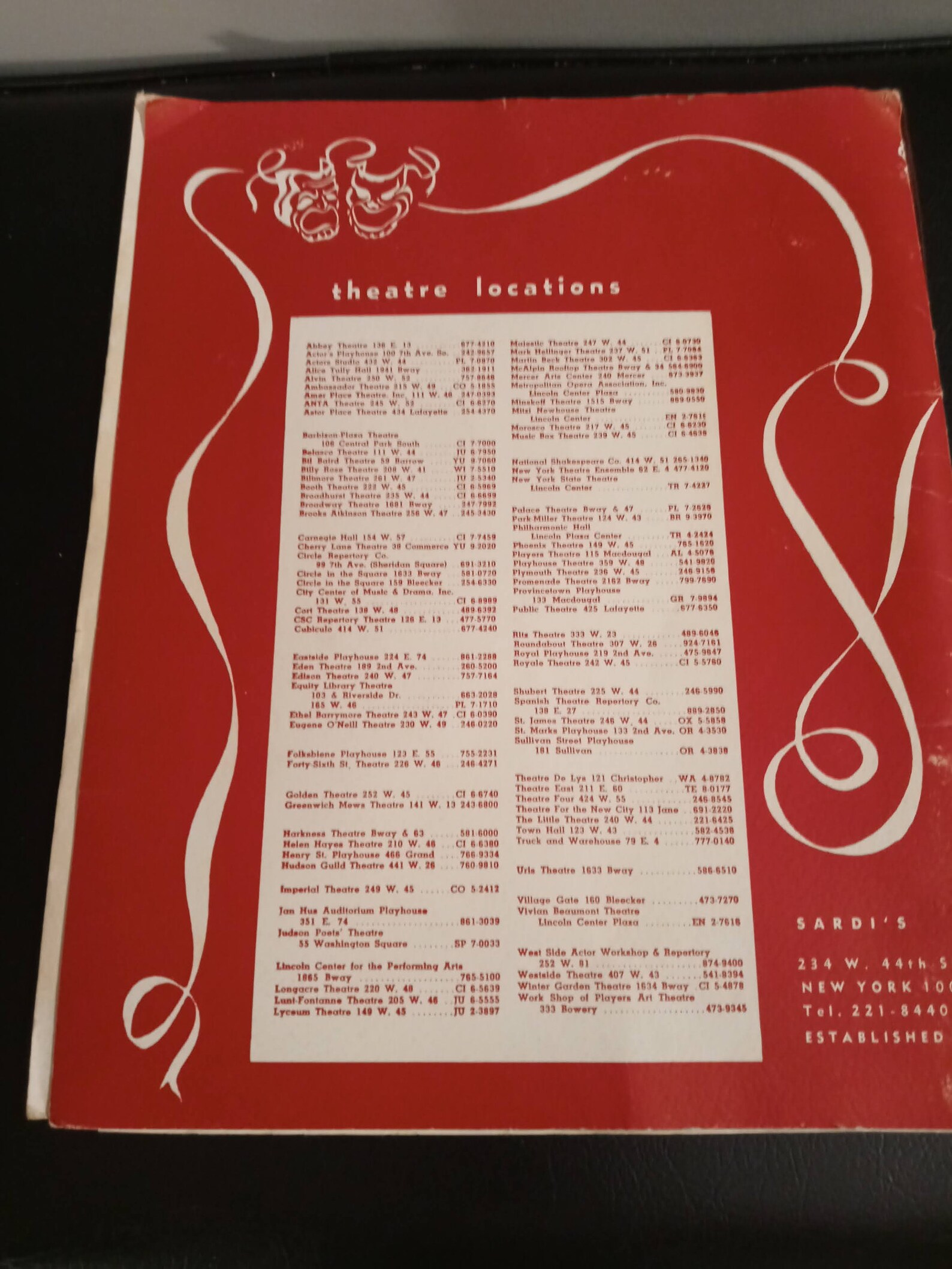 Vintage Original Sardi's NYC Restaurant Menu Broadway New Etsy