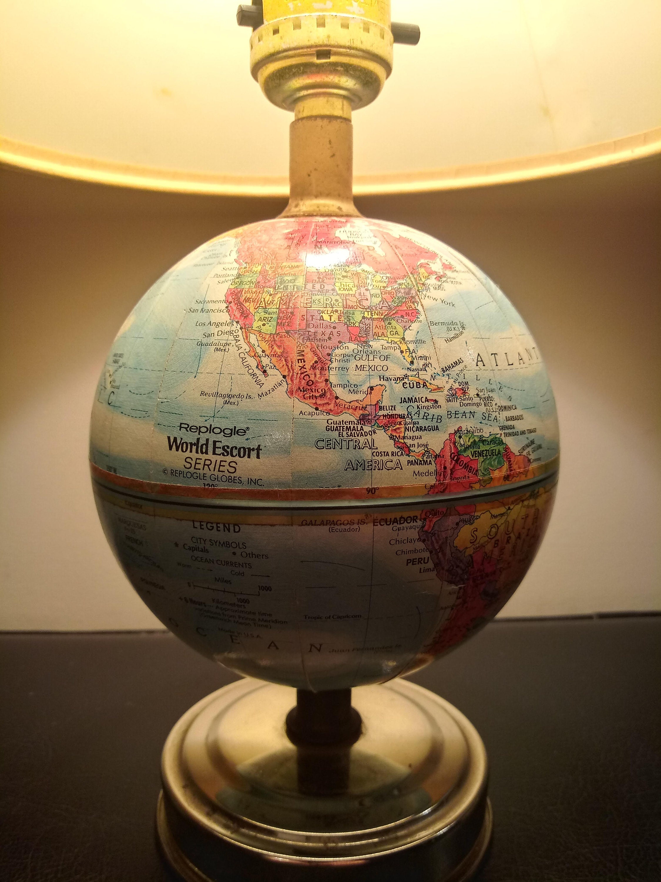 Vintage Replogle Globe Bedside Table Lamp World Escort Series Etsy
