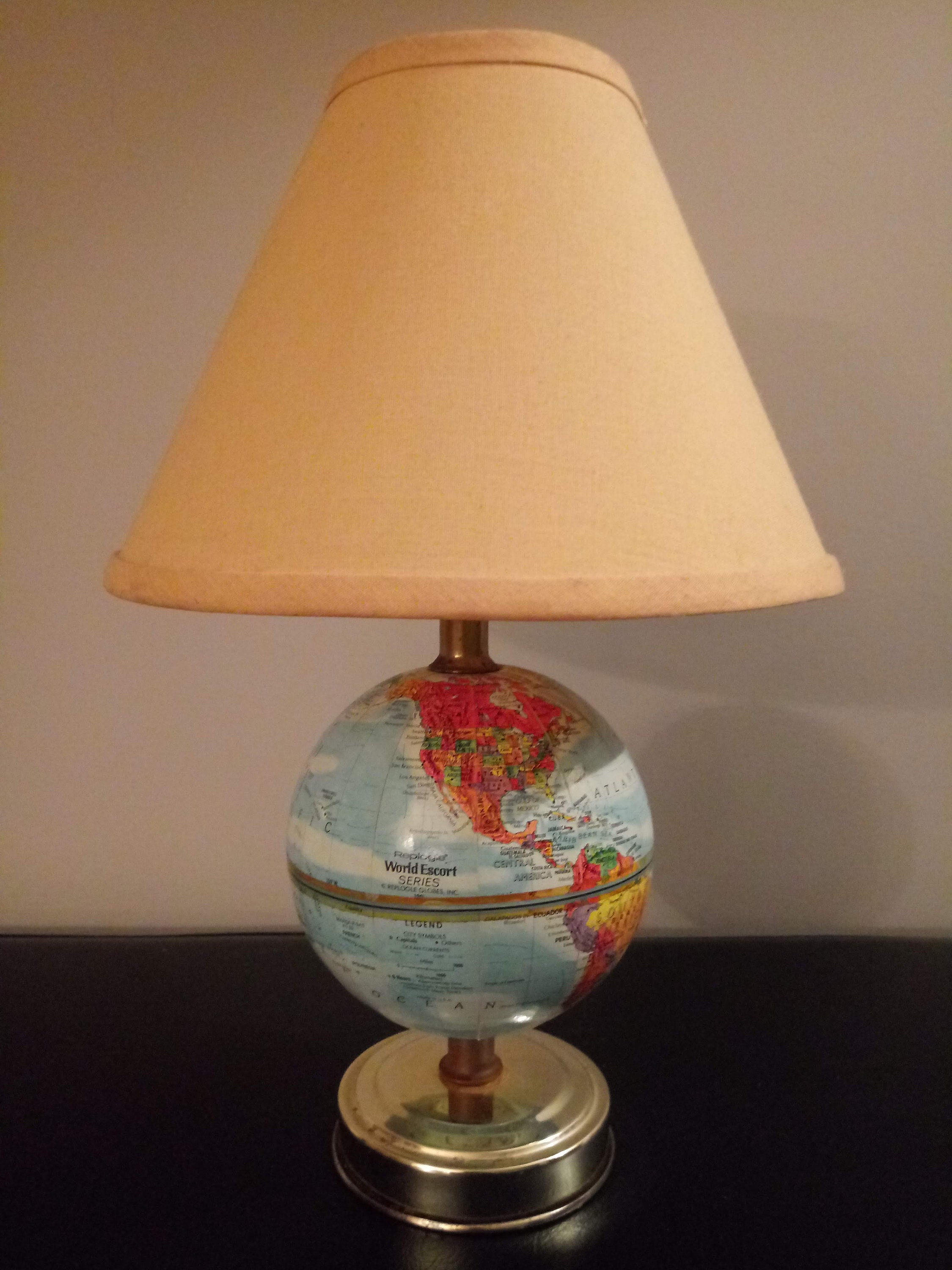 Vintage Replogle Globe Bedside Table Lamp World Escort Series Etsy