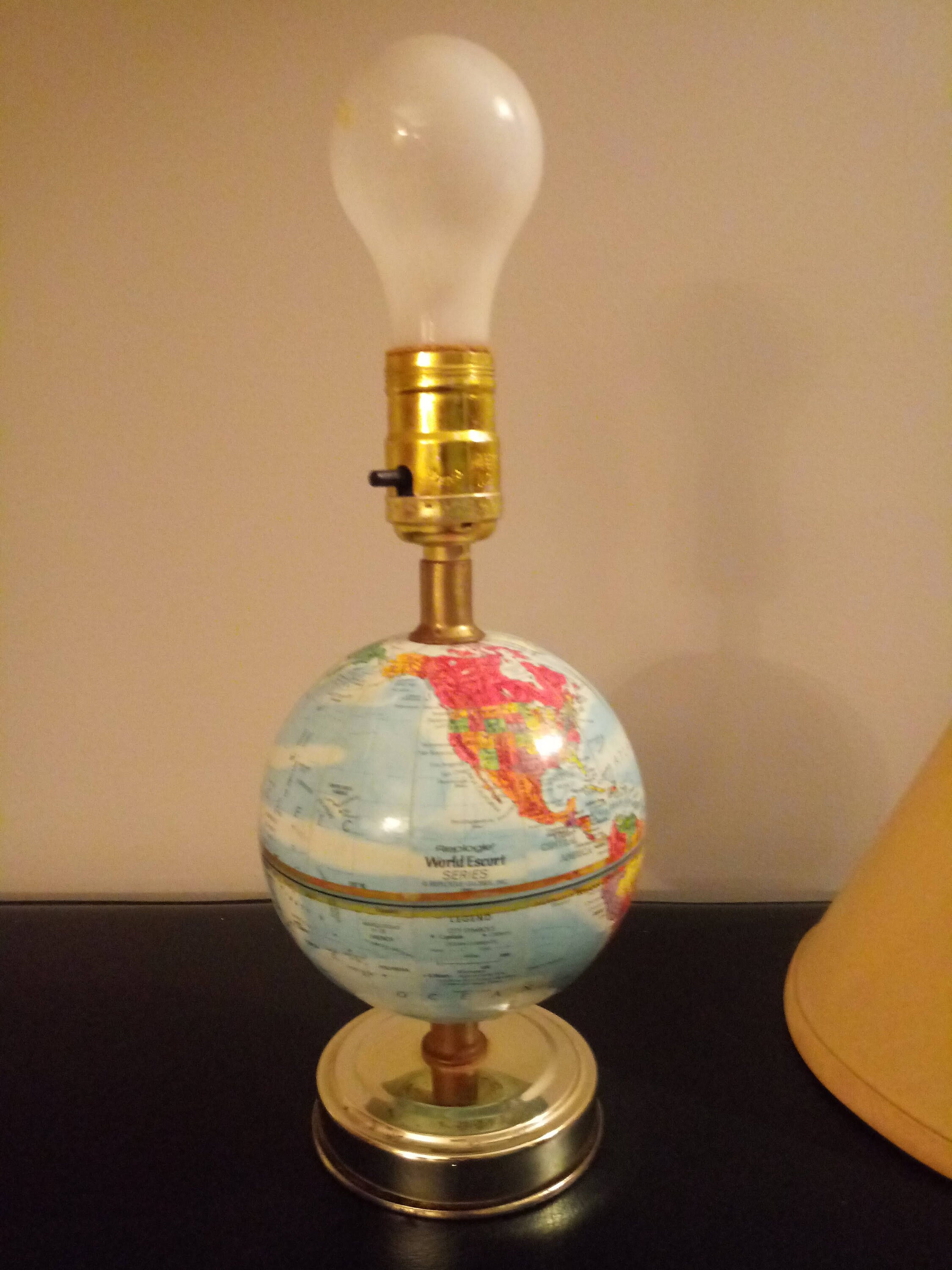 Vintage Replogle Globe Bedside Table Lamp World Escort Series Etsy