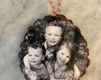 Rustic photo ornament