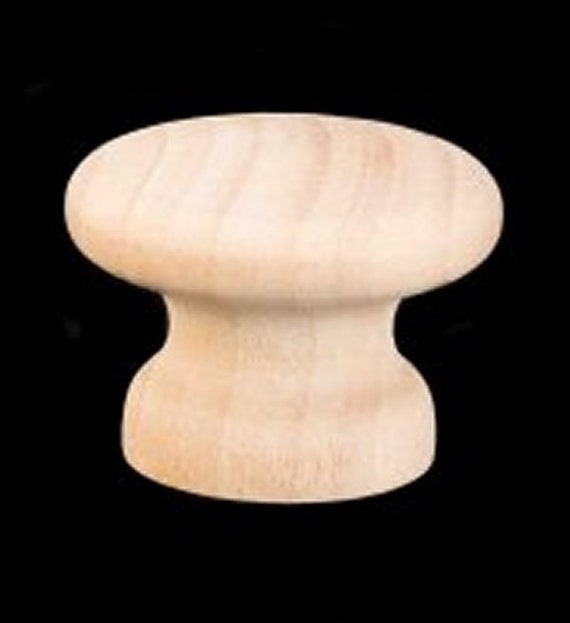 25 ROUND 1 1//4/" BIRCH WOOD KNOBS Unfinished Pulls Cabinet Handles w// screws