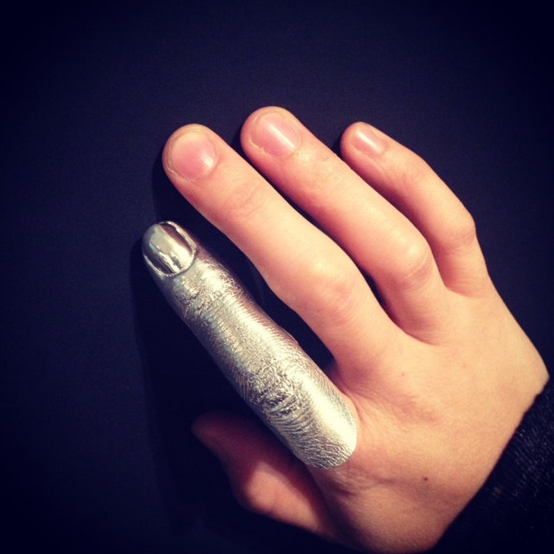 Sterling Silver Ladies Full Finger Ring image 1