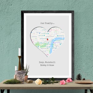 Personalisierte Herz Karte Druck Poster / Personalisierte Karte Geschenk, Papier Jahrestag Geschenk, Hochzeit Geschenk / Tolles einzigartiges Verlobungsgeschenk / Individuelle Karte Kunst