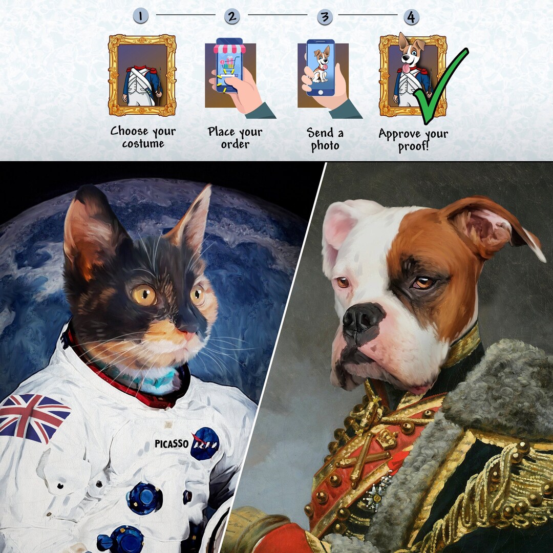 CUSTOM Royal Pet Portrait Painting / Personalized Regal Style Family ...