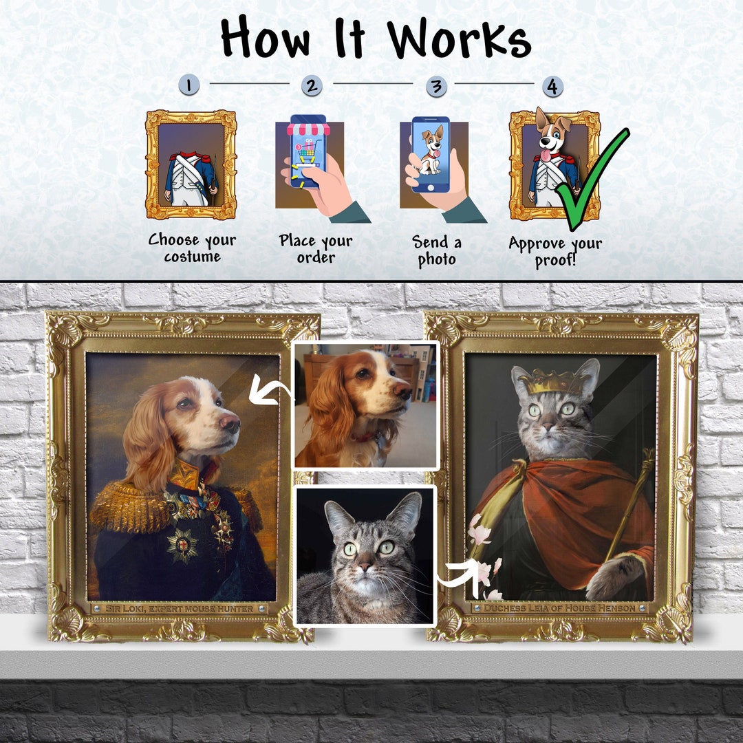 CUSTOM Royal Pet Portrait Painting/ Personalized Regal Style Family ...