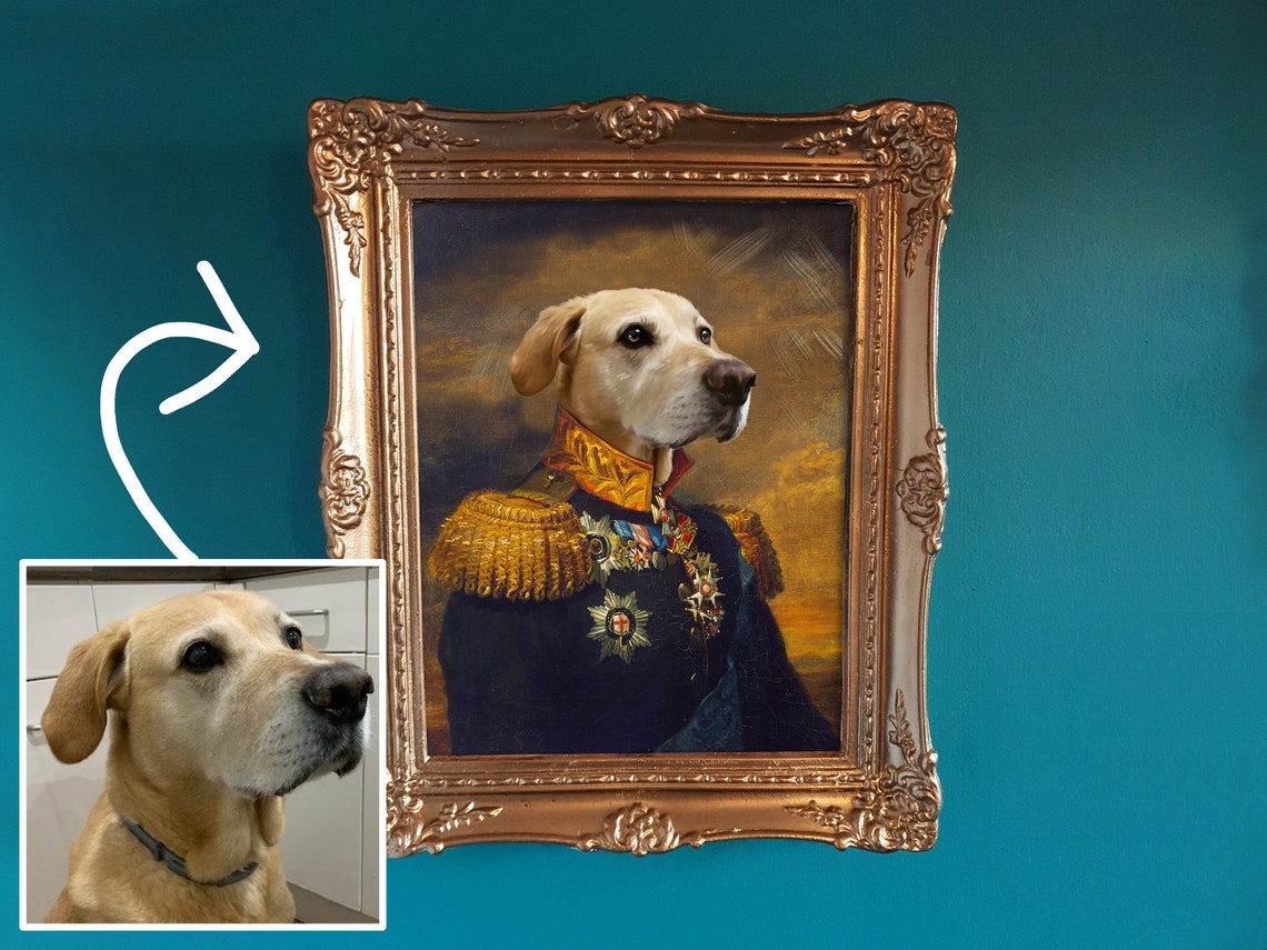 CUSTOM Royal Pet Portrait Painting/ Personalized Regal Style Family ...