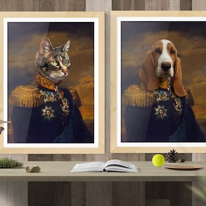 CUSTOM Royal Pet Portrait Painting/ Personalized Regal Style Family ...