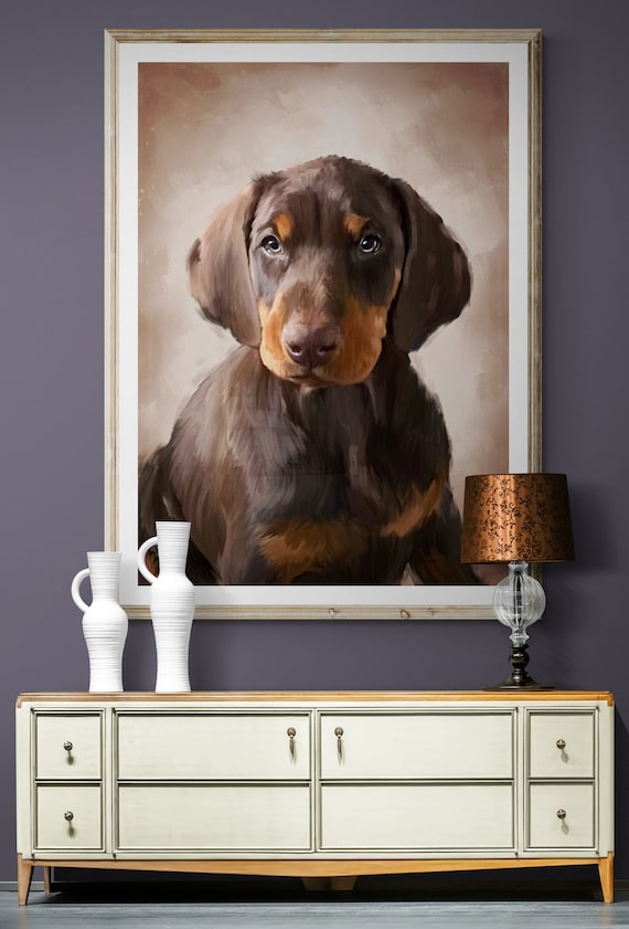CUSTOM Pet Painting Portrait/ Personalized Pet Painting Print / Oil Painting style Digital painting from your photo / Choose color and style