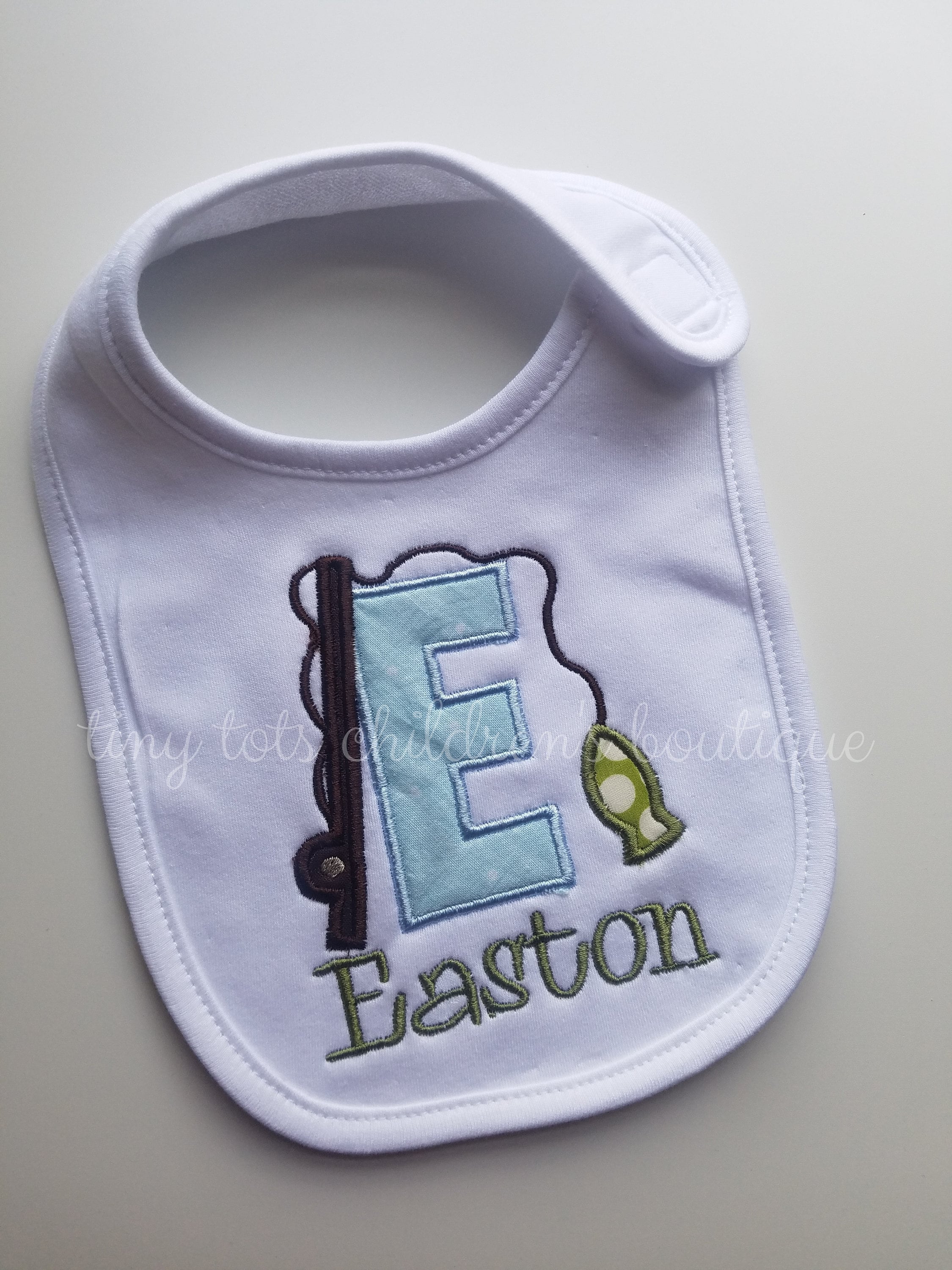 Personalized Baby Boy Fishing Bib Embroidered Fish Bib Etsy