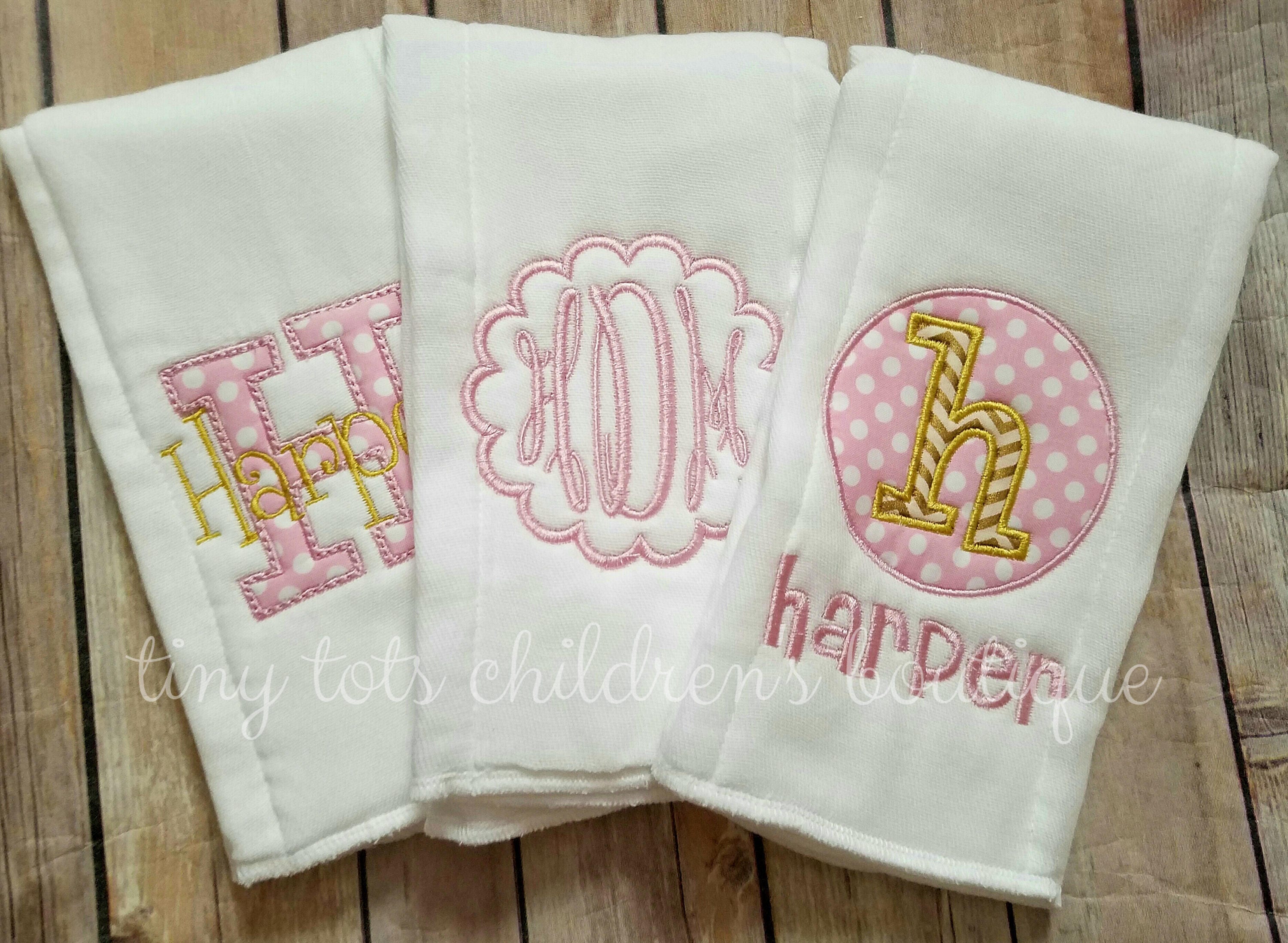 Monogram burp hotsell cloths girl