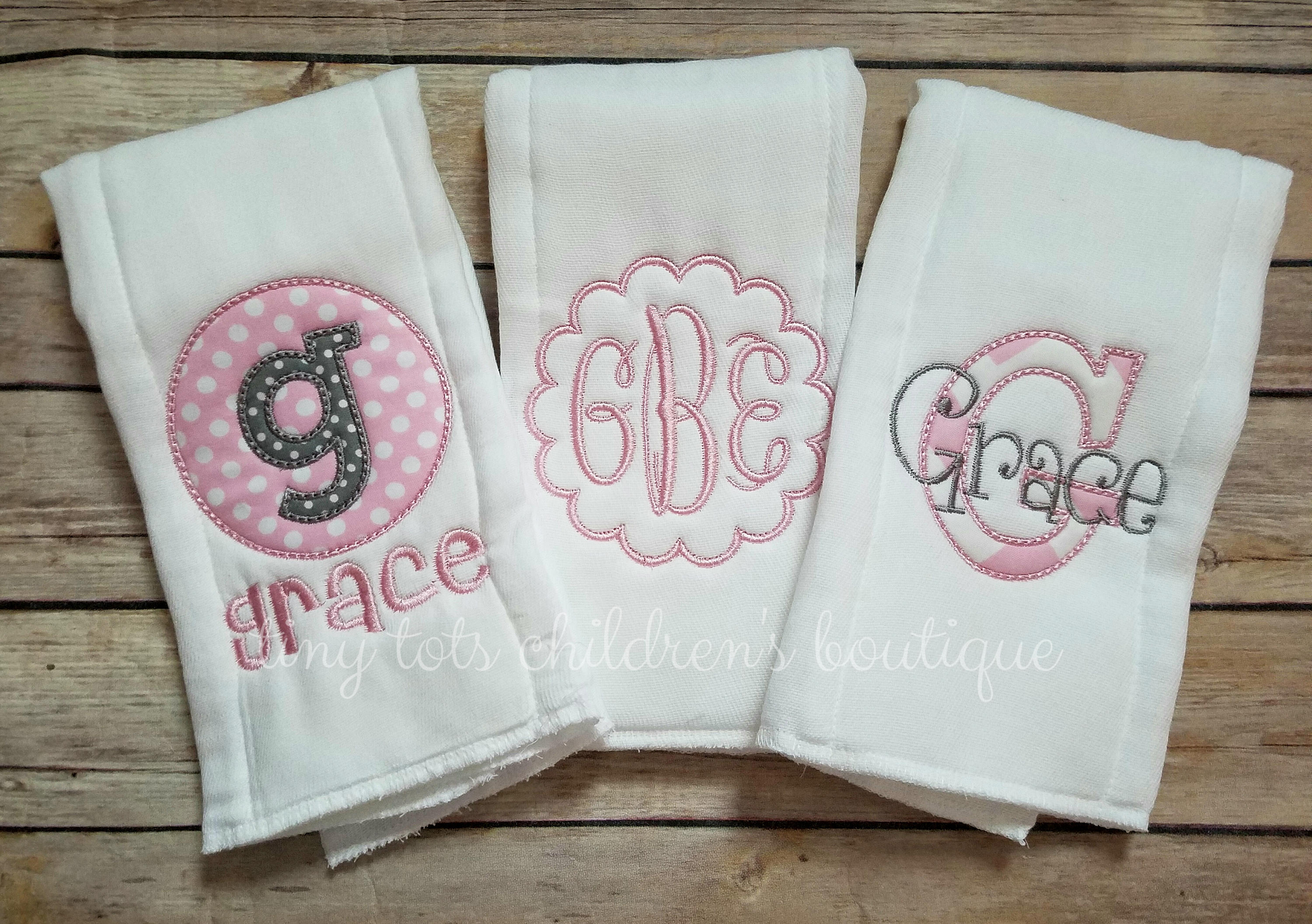 Personalized Embroidered Burp Cloth monogrammed