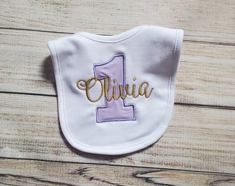 Personalized First Birthday Bib - Embroidered Birthday Bib - Girl - First Birthday - Bib - Embroidered - Personalized