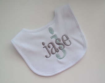 Personalized Baby Boy Bib - Monogram Bib - Embroidered Bib - Newborn - Baby Shower Gift - Baby Boy - Monogrammed - Custom Bib - Initial