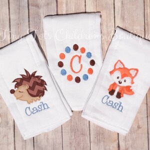 Personalized Burp Cloth Set - Monogram Burp Cloth Set - Embroidered Burp Cloth Gift Set