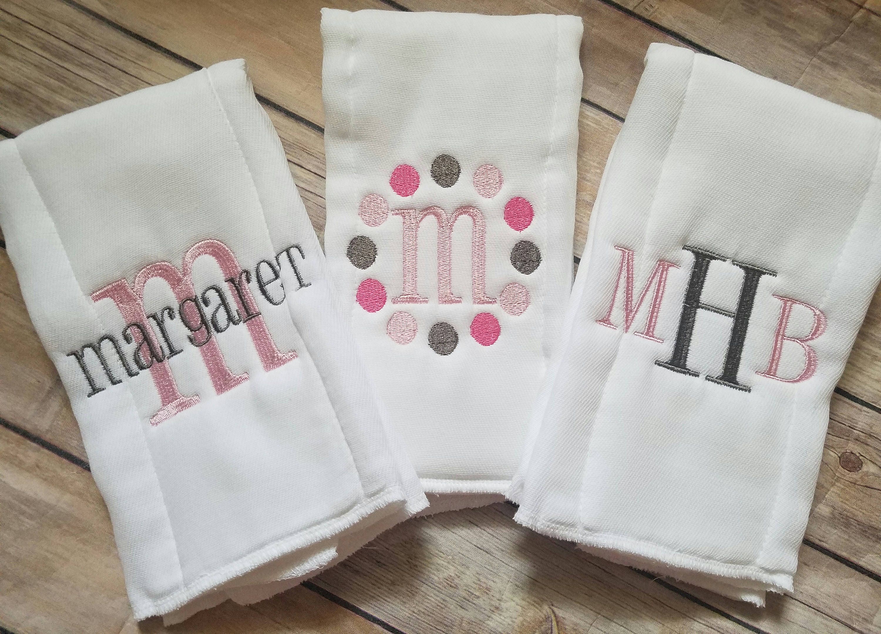 Custom Set of 3 Burp Cloths Personalized Girl Burp Cloth Set Etsy