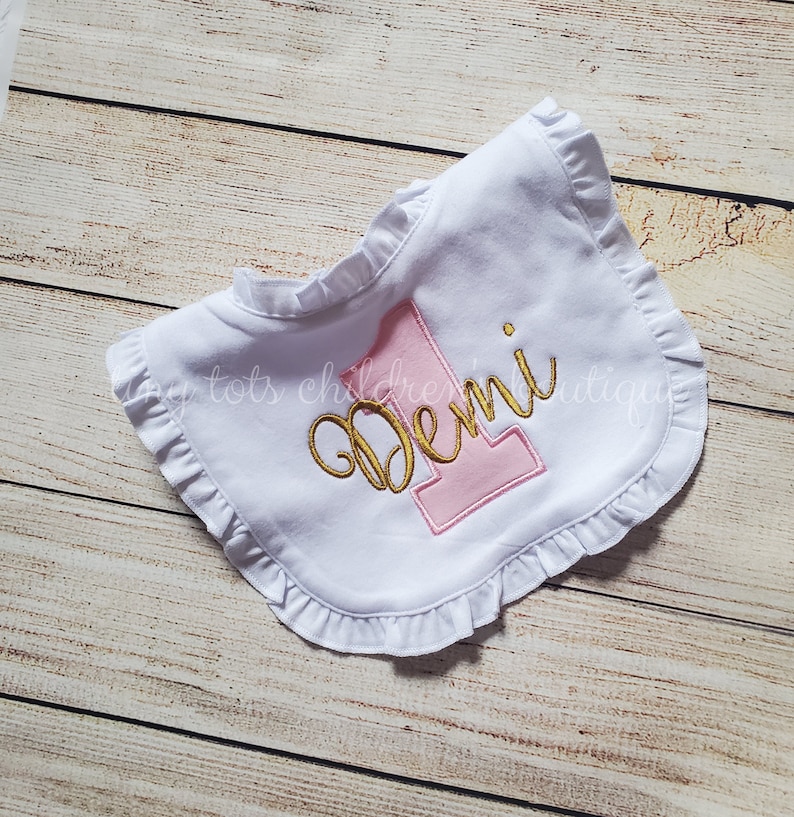 first birthday bib girl