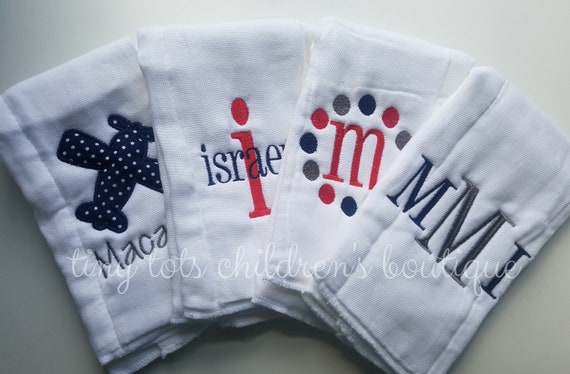 personalized burp cloths boy