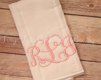 Monogram Baby Boy Girl Newborn Burp Cloth - Custom Burp Cloth - Embroidered Burp Cloth - Baby Shower Gift - Newborn Baby Gift