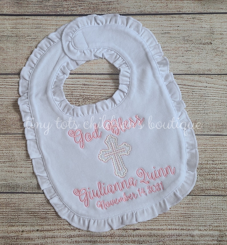 Christening Bib/baptism Bib/baby Girl/ Newborn/ Baby Shower/ Etsy