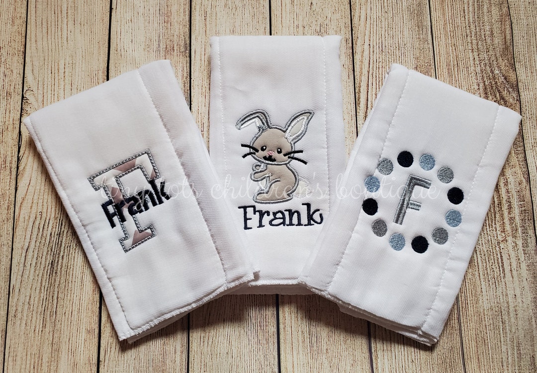Personalized Boy Burp Cloth Set Embroidered Burp Cloth Etsy