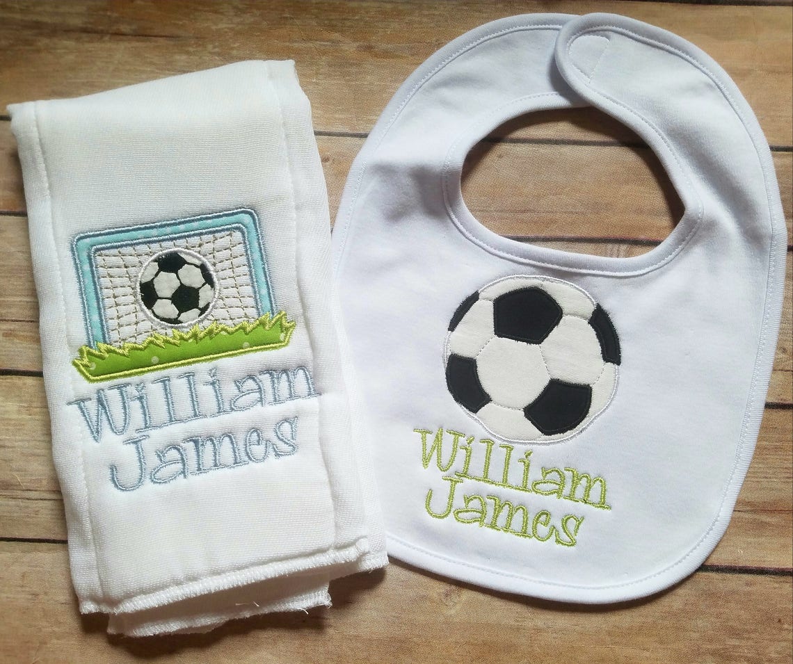 Personalized Bib and Burp Cloth Set Monogrammed Burp Cloth Etsy
