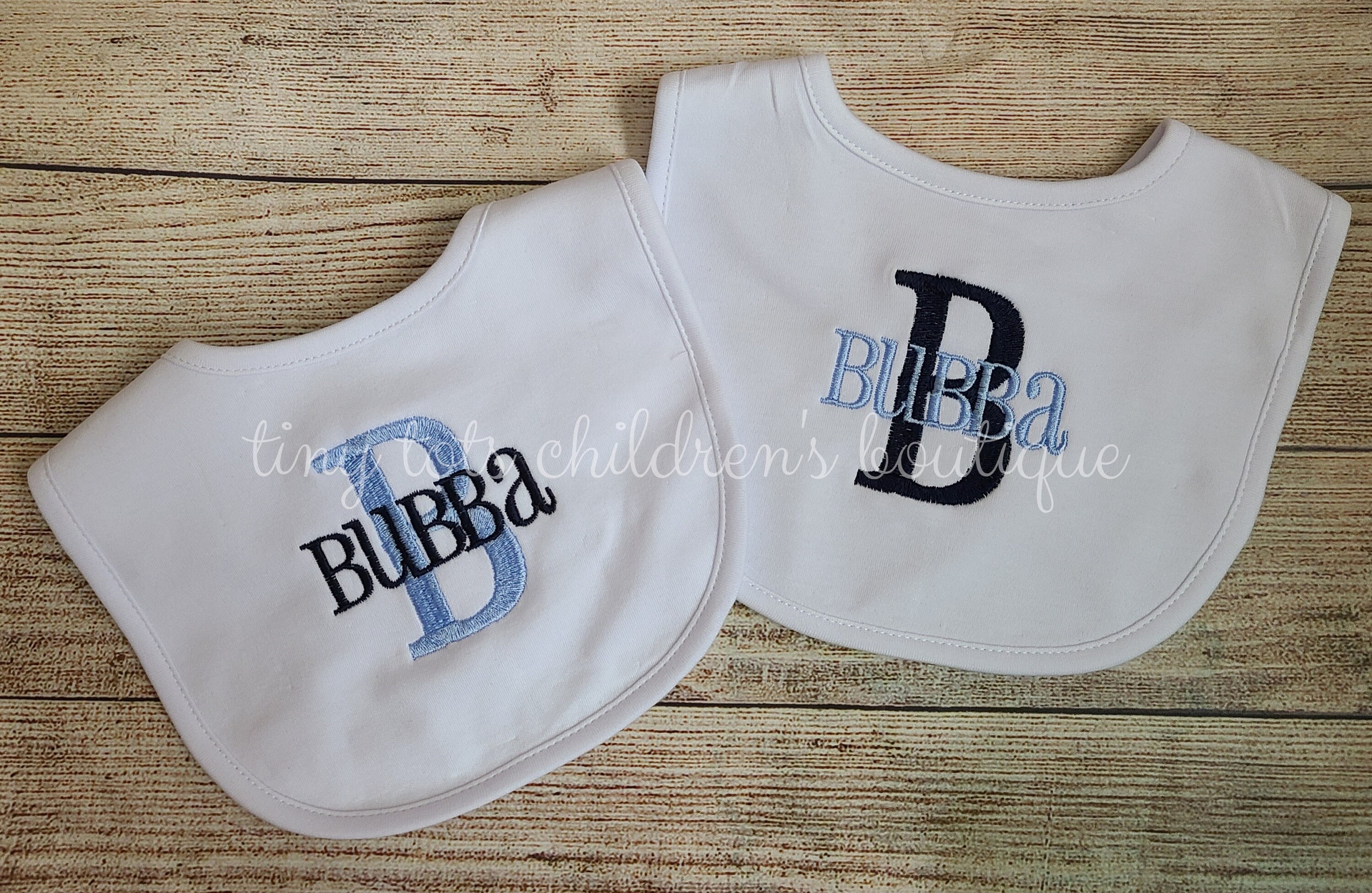 Set of 2 personalized baby boy bibs monogram bib set Etsy