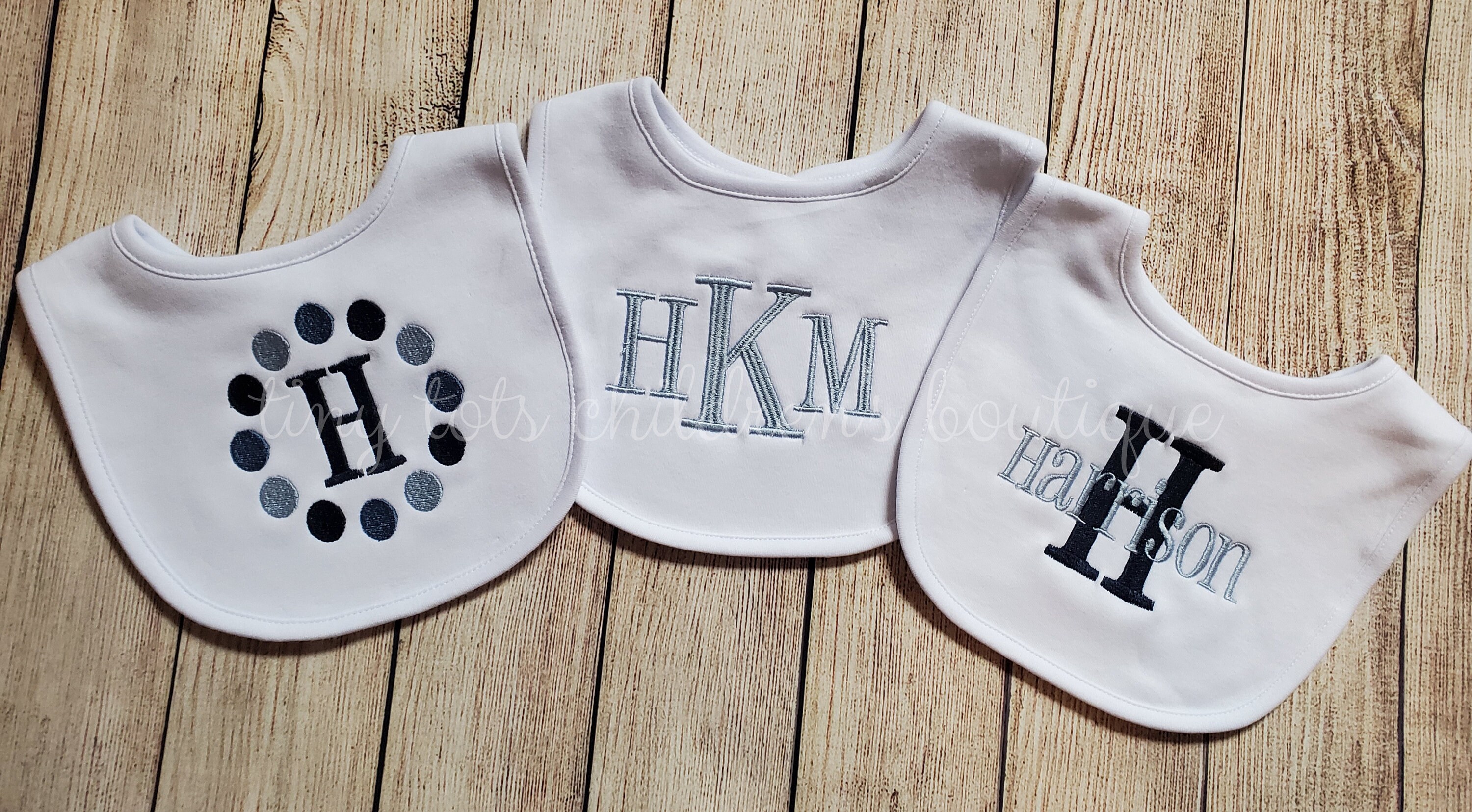 Personalized Bib Set Boy Monogram Bib Set Boy Bib Dot Etsy