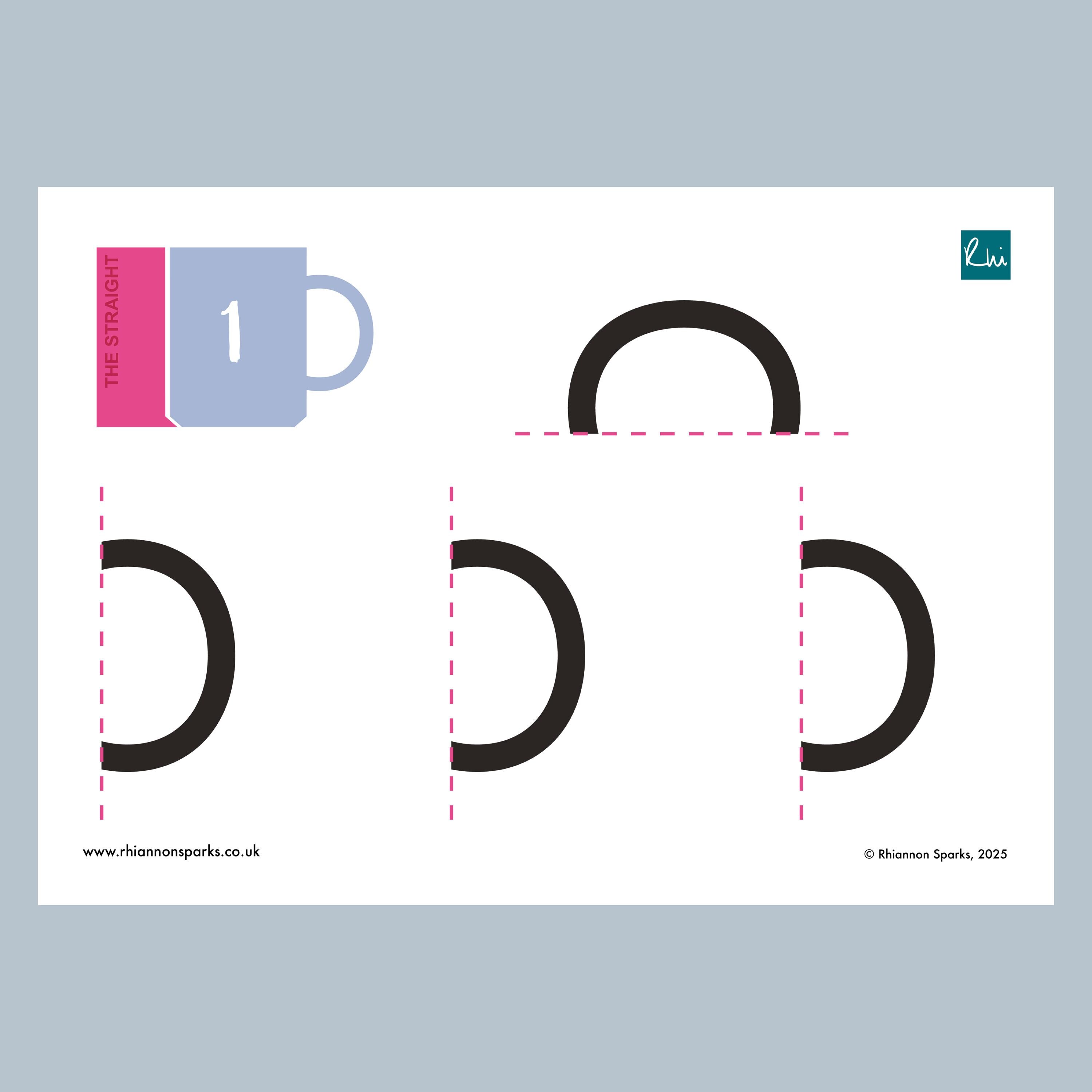 Stool Handle Template Pottery Handle Shapes Templates. Download and Print 24 Different Handle ...