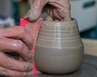 Pottery rib tool for mug making. The Curvy Rib.