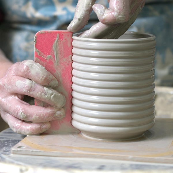 The Scalloped Rib. Pottery throwing rib, pottery tool for decorative pot making.