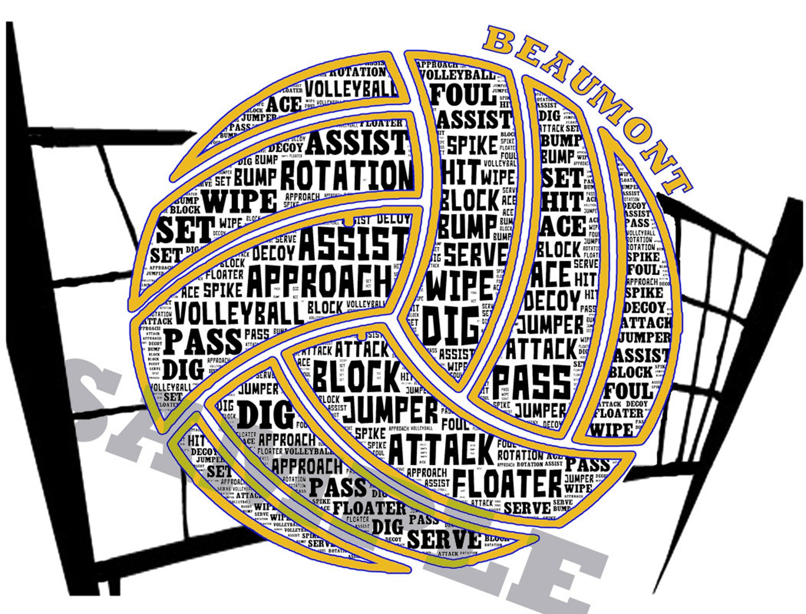 VOLLEYBALL BALL Generic or Personalized Etsy