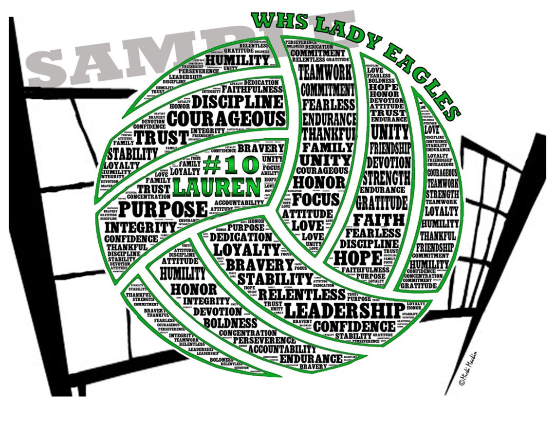 VOLLEYBALL BALL Generic or Personalized Etsy