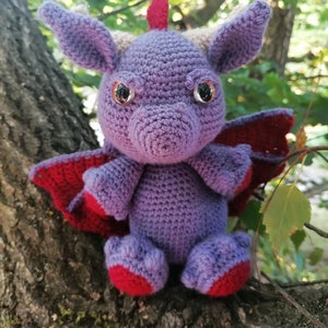 Merlin the Dragon Amigurimi/ kawaii PDF crochet pattern image 1