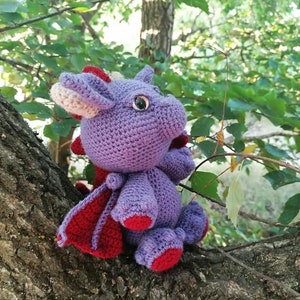 Merlin the Dragon Amigurimi/ kawaii PDF crochet pattern image 2