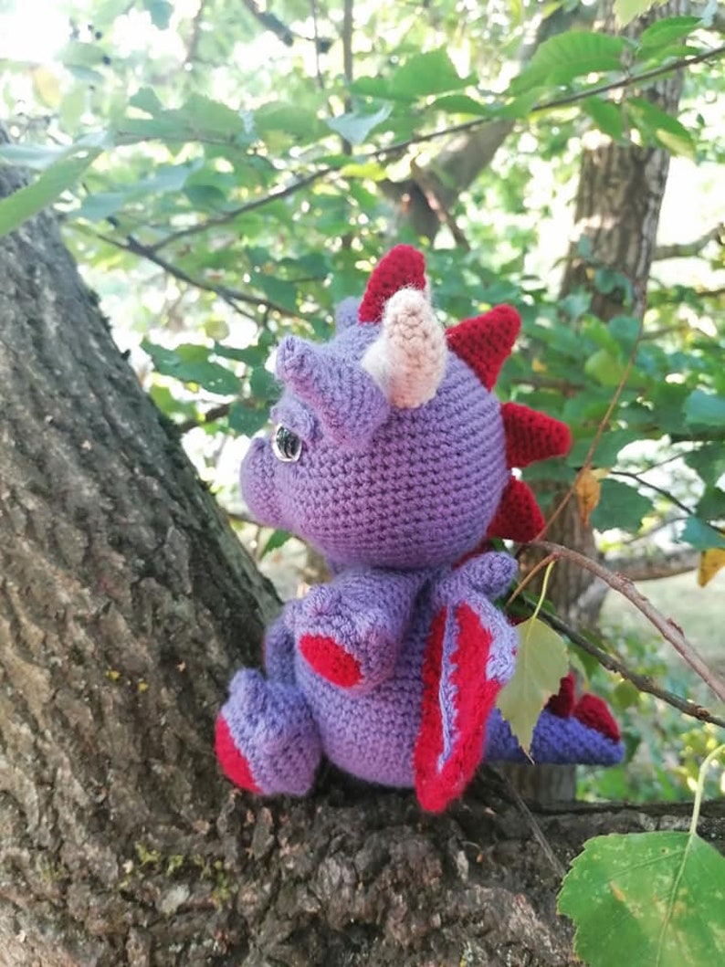 Merlin the Dragon Amigurimi/ kawaii PDF crochet pattern image 3