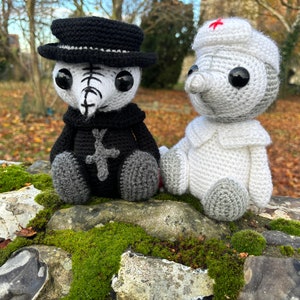 Plague Doctor and Plague Nurse Bundle Crochet pattern PDF downloadable