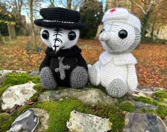 Plague Doctor and Plague Nurse Bundle Crochet pattern PDF downloadable