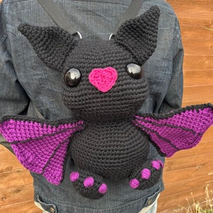 Chewy the Bat Backpack crochet pattern PDF pattern