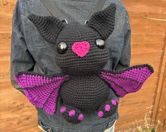 Chewy the Bat Backpack crochet pattern PDF pattern