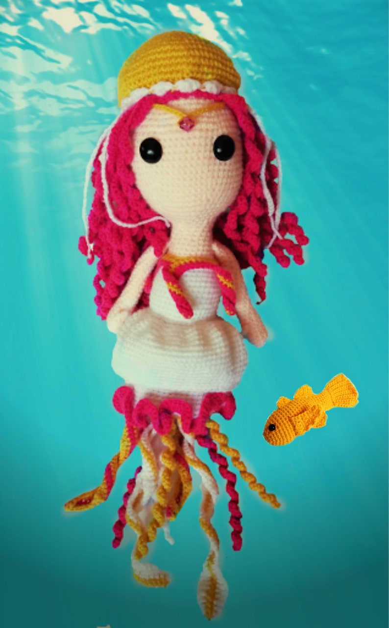 Coral the Jellyfish Princess/ Crochet PDF Pattern image 2