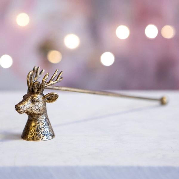 Golden Stag Candle Snuffer - Vintage Antique Brass Gold Style Candle Gift Boho Bohemian Style Home Decor Metal Handmade