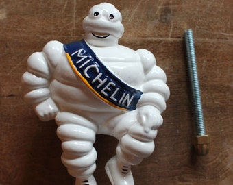 Retro Old Michelin Man Mascot - Old  Antique Style Garage Bibendum Hand Painted Solid Cast Metal British UK Made ~ AUTO-01