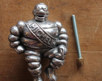 Retro Old Michelin Man Mascot - Metal Garage Bibendum Hand Polished Solid Cast Metal Collectable Automobilia Car Bike Father's Day Dad Gift