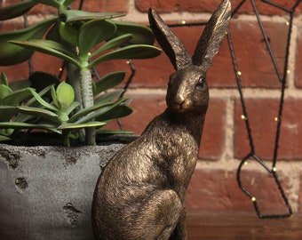 Hare Ornament Statue Bronze Effect Shudehill Sculpture Cast Resin Figurine 14cm Hare Ornament Statue Bronze Effect Shudehill Sculpture Cast Resin Figurine 14cm