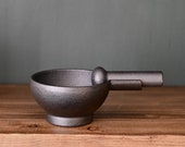 Large Cast Iron Pestle Mortar Herb and Spices Small Solid Made Traditional Style Black by Victor Cookware - RW320
