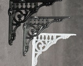 6 quot x 5 quot Antique Cast Iron Shelf Brackets Victorian Rustic Metal Wall Shelving Brackets Heavy - Black, White, Pewter BR12