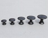 Black Cast Iron Cabinet Knobs Antique Style Drawer Cupboard Door Pull Handles Kitchen Vintage Style 20mm, 25mm, 30mm, 35mm, 40mm - CN01-bl
